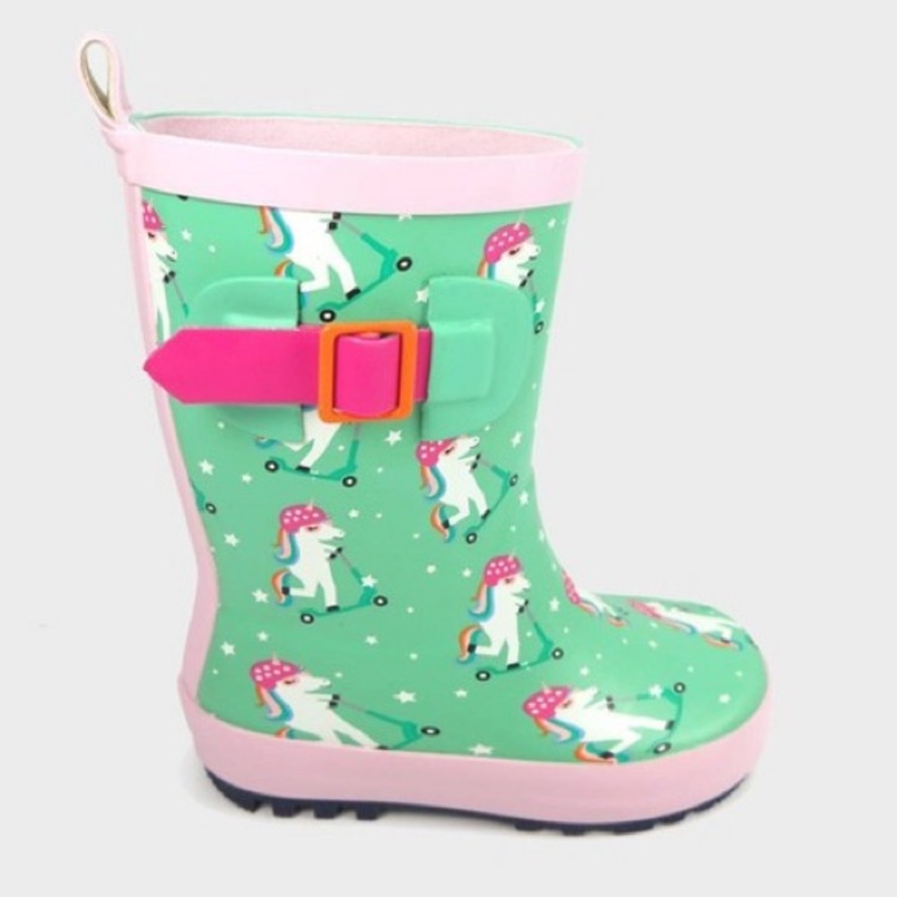 Sun Squad Girls Boys Kids Unicorn Boot Shoe 7 - 8 Rain Gardening Waterproof NWT